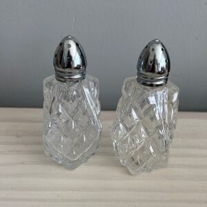 VTG Lead Crystal & Silver-Plated Salt & Pepper Shakers‎ Made in Western Germany
